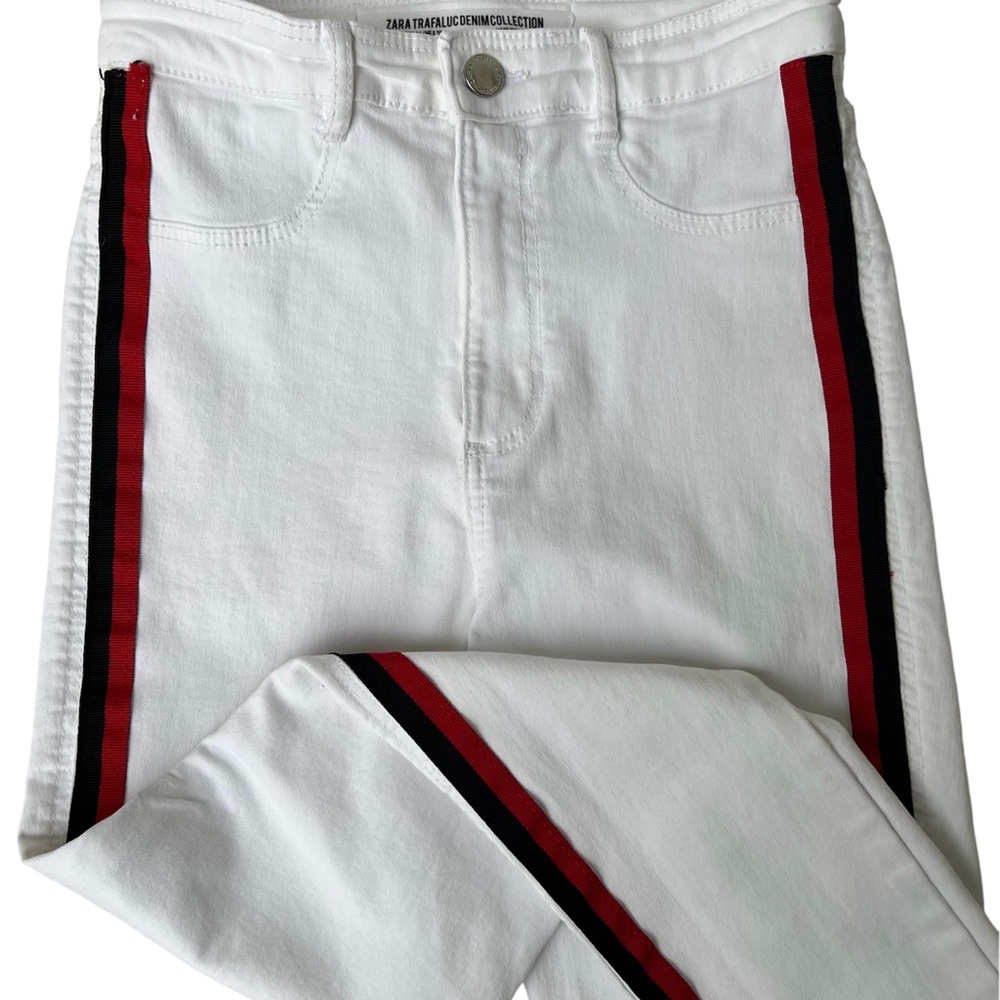 Zara Trafaluc Denim Collection stripe jeans
